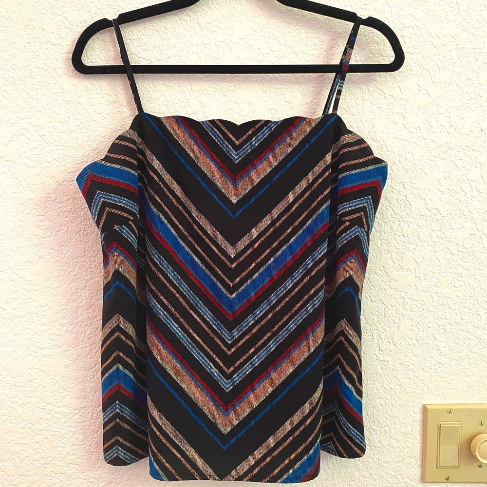 Socialite Chevron Scalloped Camisole.